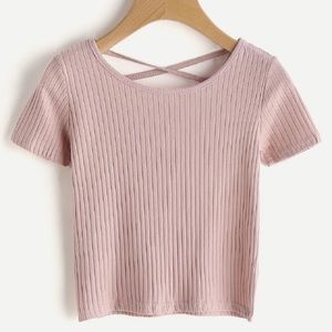 Criss Cross Back Crop Tee